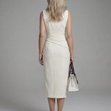 Vesnia | Sleeveless Asymmetric Draped Midi Dress