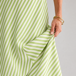 Vesrose | Striped Empire Waist Midi Dress