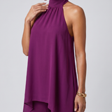 Julwyn | Asymmetric Tunic Top Wide Leg Pants Set