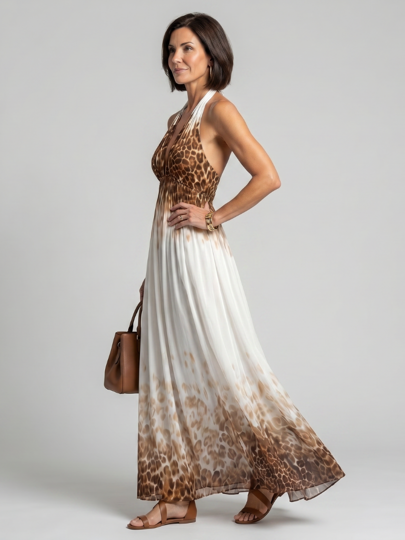 Mirabeth | Pleated White Midi Dress