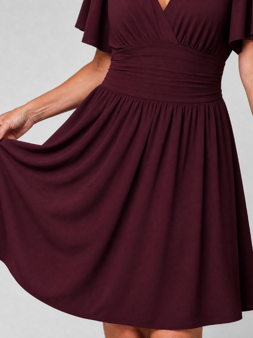 Corada | Flutter Sleeve V Neck Mini Dress