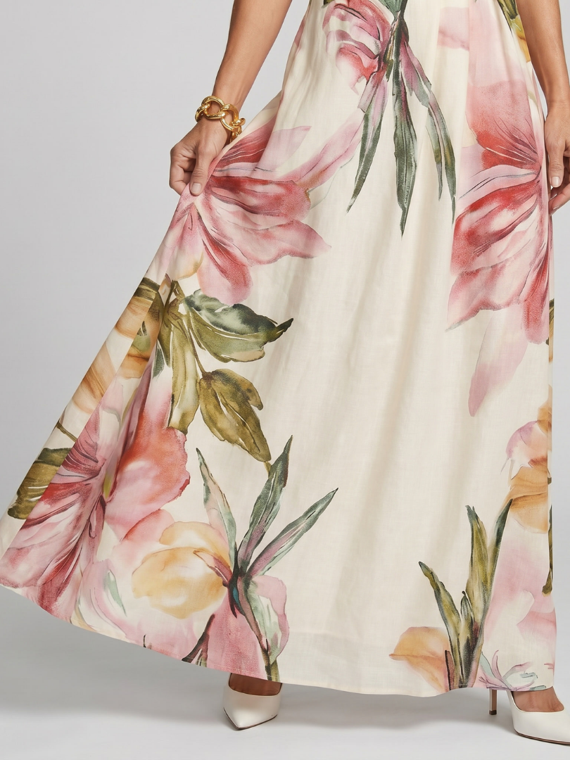 Isassa | Soft Halter Flowing Skirt Maxi Dress