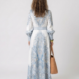 Versette | High Neck Printed Long Sleeve Maxi Dress