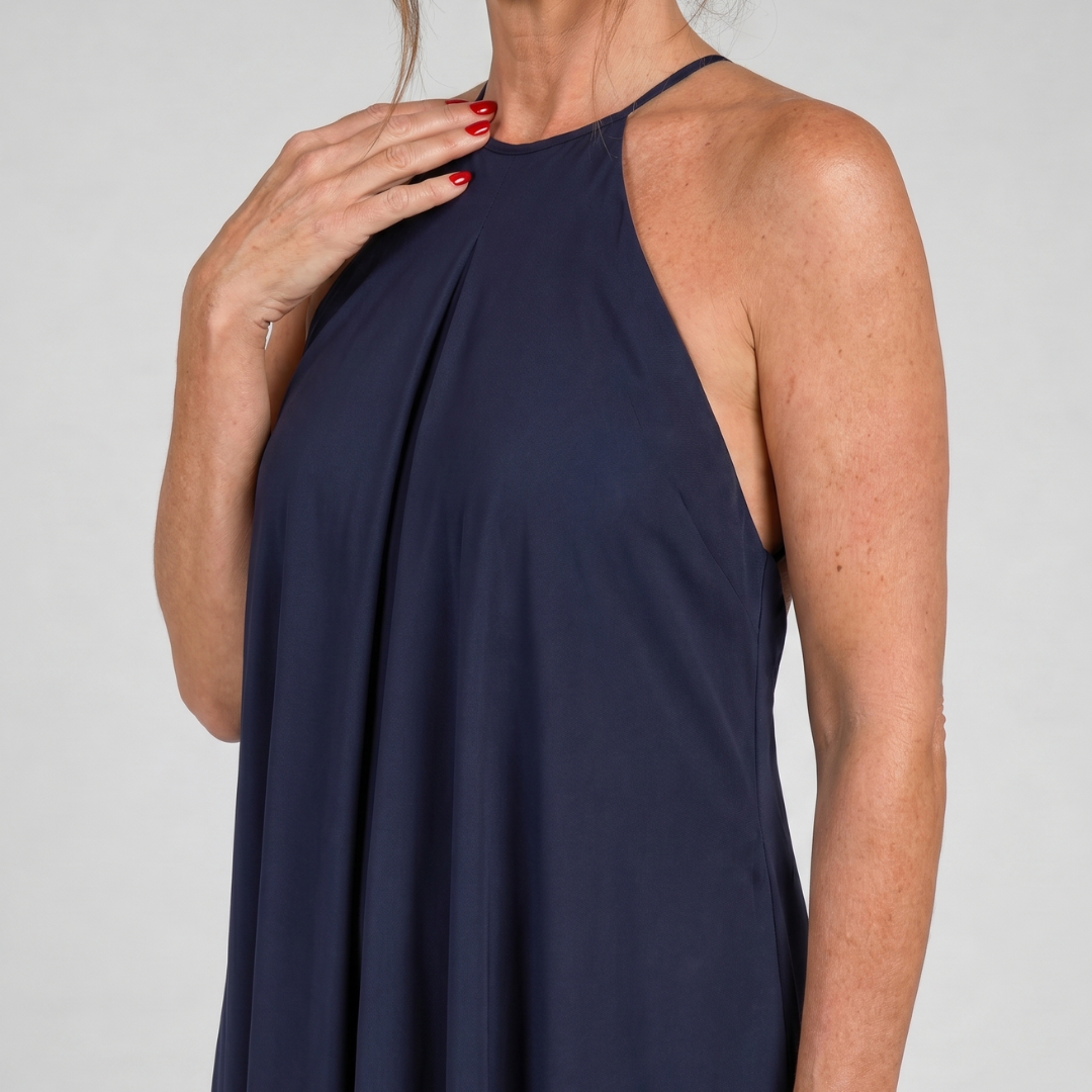 Velbelle | Sleeveless Soft Neck Flowing Maxi Dress