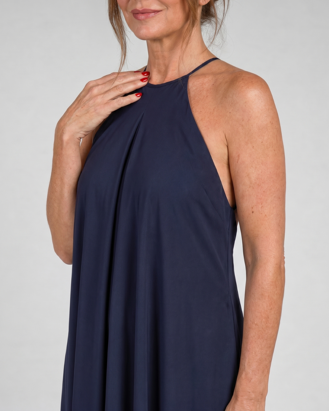Velbelle | Sleeveless Soft Neck Flowing Maxi Dress