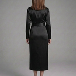 Corassa | Long Sleeve Wrap Tie Midi Dress