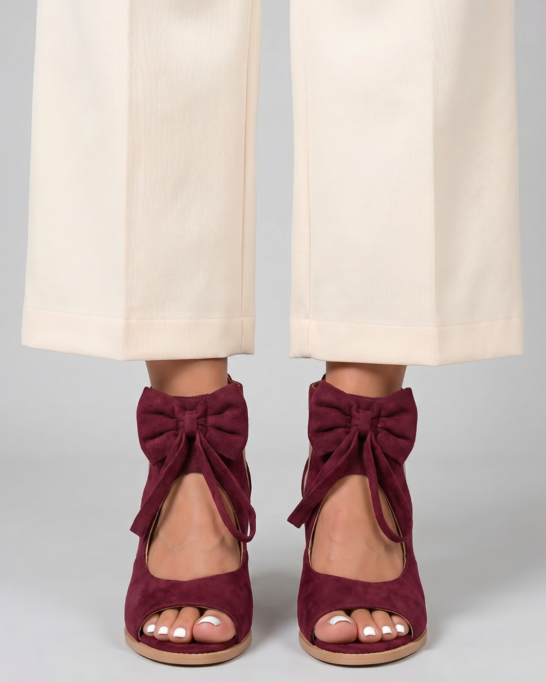 Norssa | Bow Tie Open Toe Block Heel Sandals