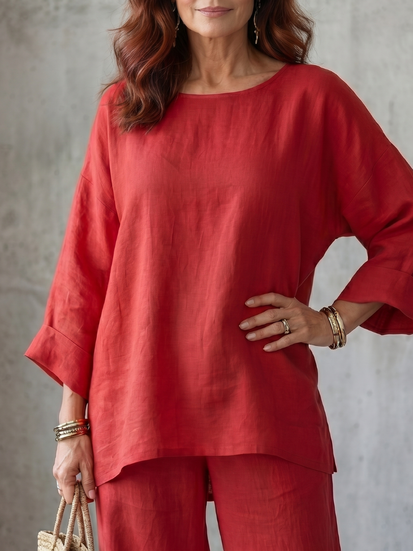 Saffa | Oversized Tunic Wide Leg Pant Set