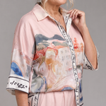 Lilabelle | Scenic Print Button Front Shirt And Wide Leg Pants Set