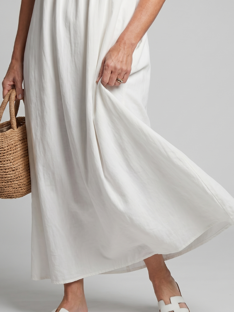 Lunine | Gathered Neckline Silhouette Loose Lounge Dress