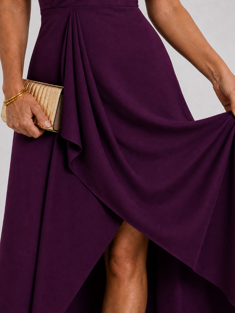 Camine | Sleeveless Wrap High Low Midi Dress