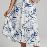 Sennamarie | V Neck Soft Botanical Print Midi Dress