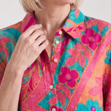 Lilamae | Printed Button Front Collared Midi Dress