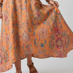 Serna | Notch Neck Printed Oversized Pocket Midi Dress