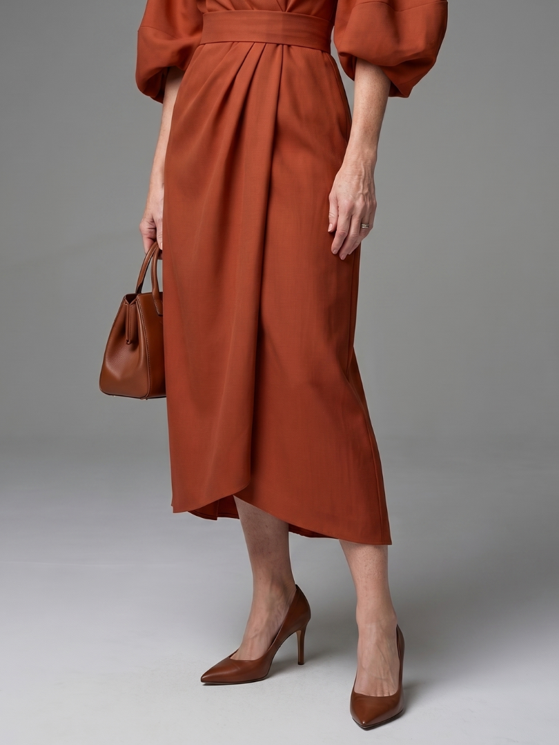 Dorsette | Sculpted Waist Panel Midi Dress