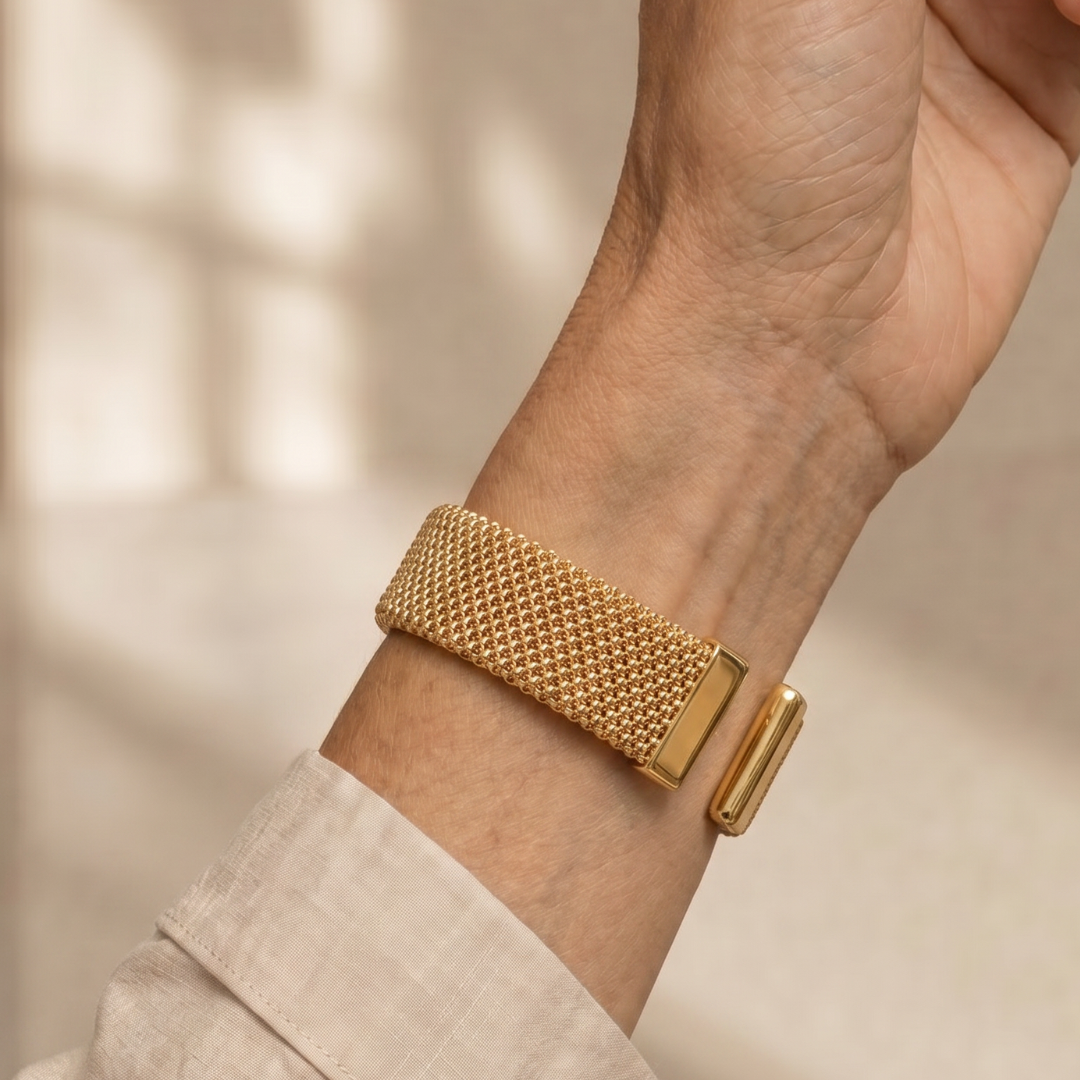 Serwyn | Woven Mesh Open Cuff Bracelet
