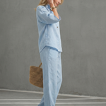 Frebeth | Button Front Relaxed Tunic Trouser Set
