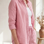 Elisette | Long Sleeve Shirt Tapered Pants Set