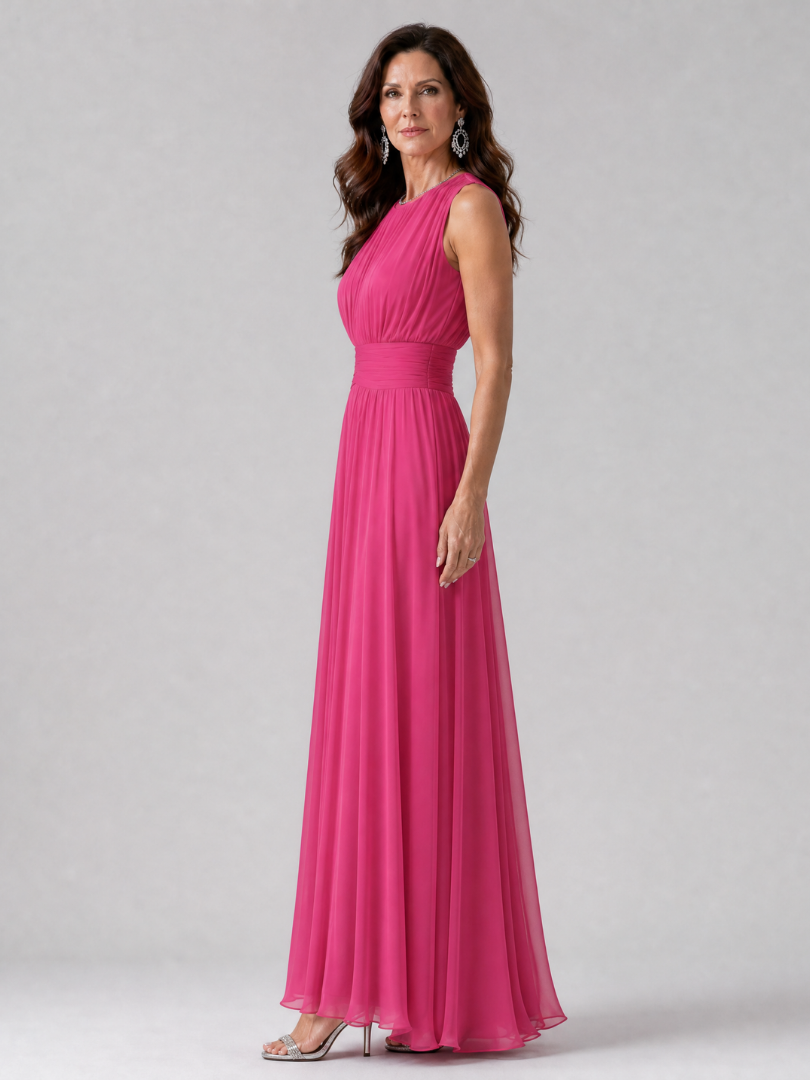 Hiladra | Sleeveless Gathered Waist Midi Dress