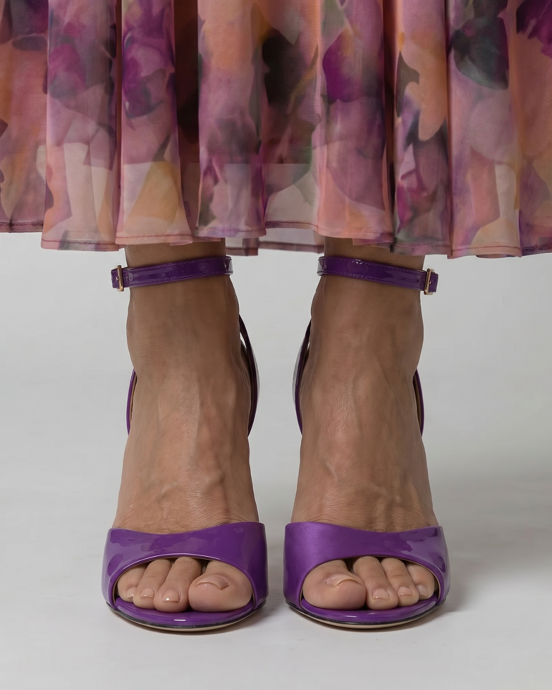 Delette | Metallic Ankle Strap Stiletto Sandals