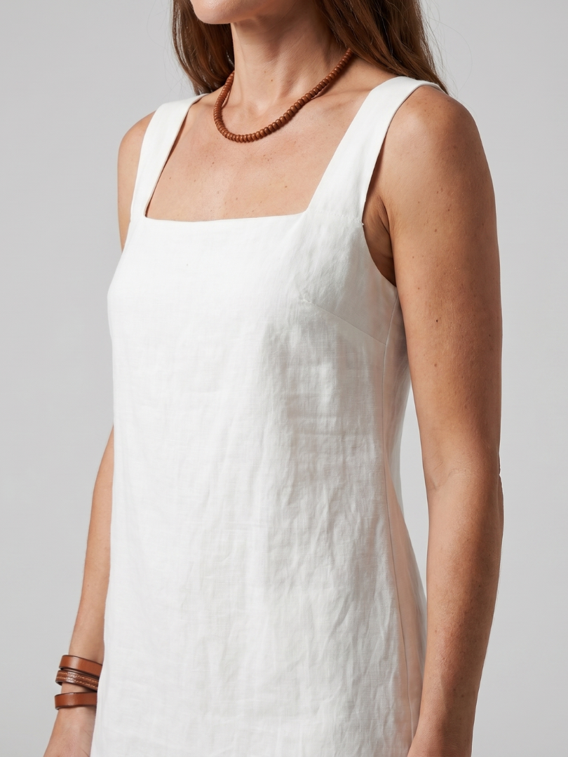 Zara | Square Neck Clean Silhouette Mini Dress