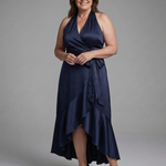 Sennasia | Halter Wrap Tie High Low Dress
