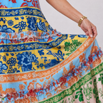 Pensia | Sleeveless Mixed Print Midi Dress