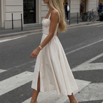 Milmae | Sleeveless Structured Bodice Midi Dress