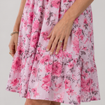 Merina | Spaghetti Strap Floral Print Knee Length Dress