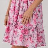 Merina | Spaghetti Strap Floral Print Knee Length Dress