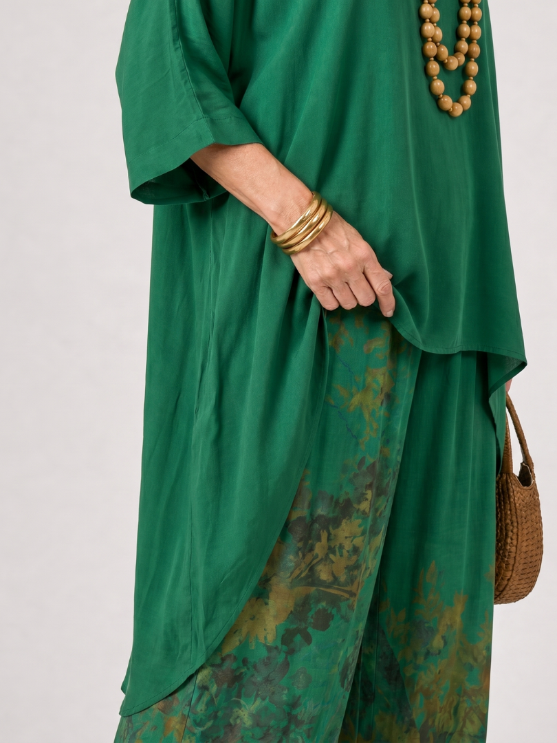 Renssa | High Low Tunic And Wide Leg Pant Set