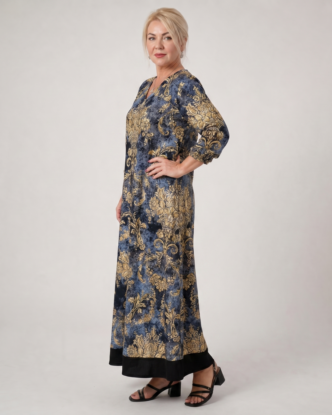 Tesrina | Ornate Floral Print Relaxed Midi Dress