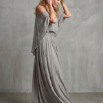 Norarina | Layered Drape Cold Shoulder Top Wide Leg Set
