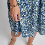 Hallia | Short Sleeve Tropical Print Knee Length Dress