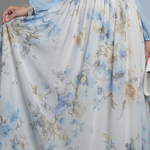 Tovabelle | V Neck Sheer Bodice Floral Maxi Dress