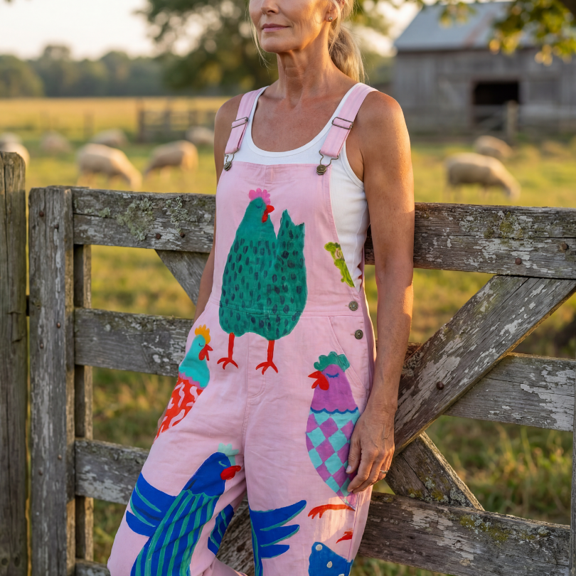 Suriney | Hen Motif Jumpsuit