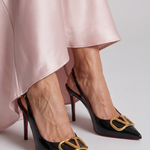 Safflette | Pointed Toe Slingback Stiletto Pumps