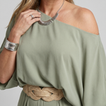Rosetta | One Shoulder Wide Sleeve Top And Wide Leg Pants Set