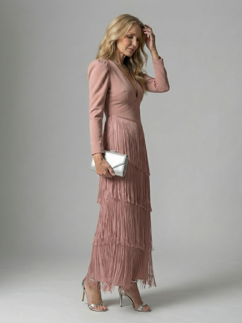 Corrose | Fringe Layer Midi Dress