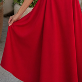 Rosmarie | Sleeveless Crew Neck Fitted Bodice Midi Dress