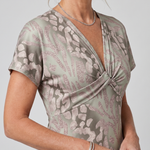 Claney | Short Sleeve Abstract Pattern Maxi Dress