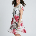Selra | Soft Petal Layered Knee Length Dress