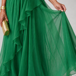 Vidalette | One Shoulder Ruffle Maxi Dress