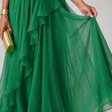 Vidalette | One Shoulder Ruffle Maxi Dress