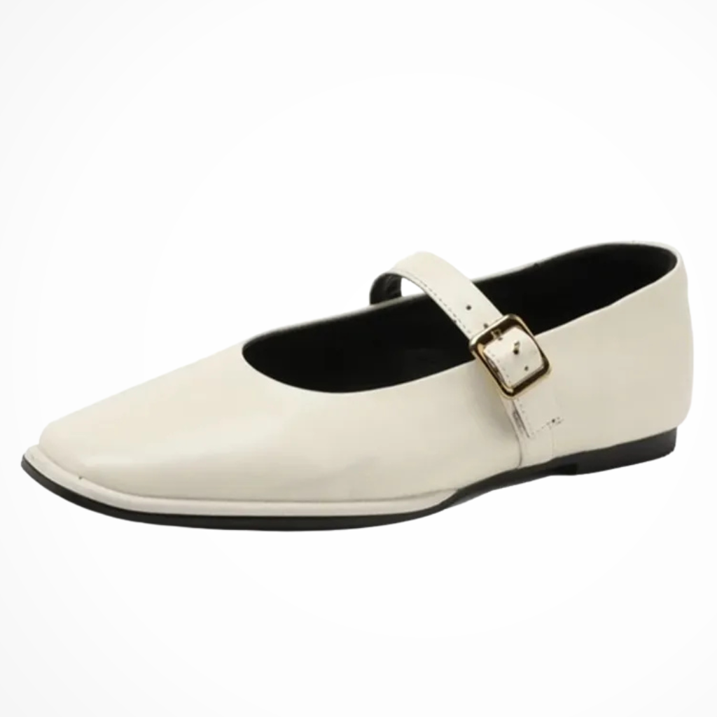 Georgiana | Women Square Toe Buckle Strap Mary Jane Ballet Flats