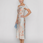 Eliwen | Soft Floral Off Shoulder Fitted Midi Dress
