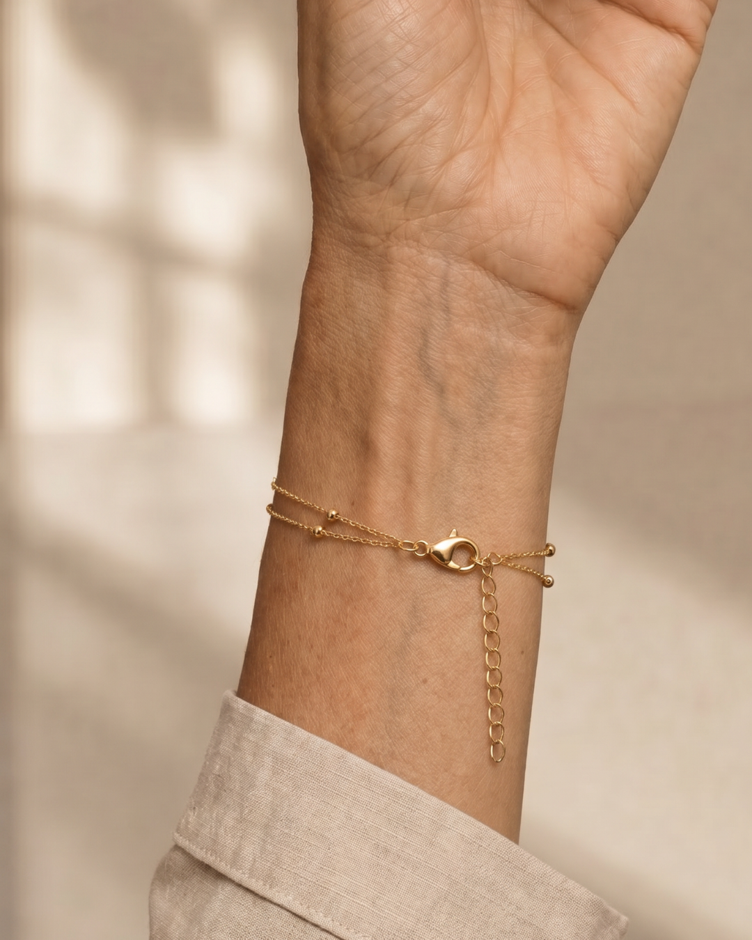 Renlia | Beaded Double Chain Anklet