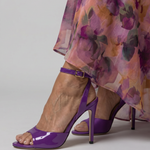 Delette | Metallic Ankle Strap Stiletto Sandals