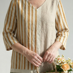 Esmedra | Light Mixed Stripe Midi Dress