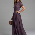 Valssa | Gathered Waist Keyhole Maxi Dress